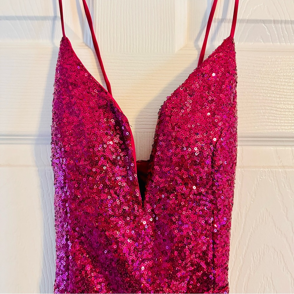 Homecoming Lulus Pink Sequin Homecoming Dress - Picture 2 of 5